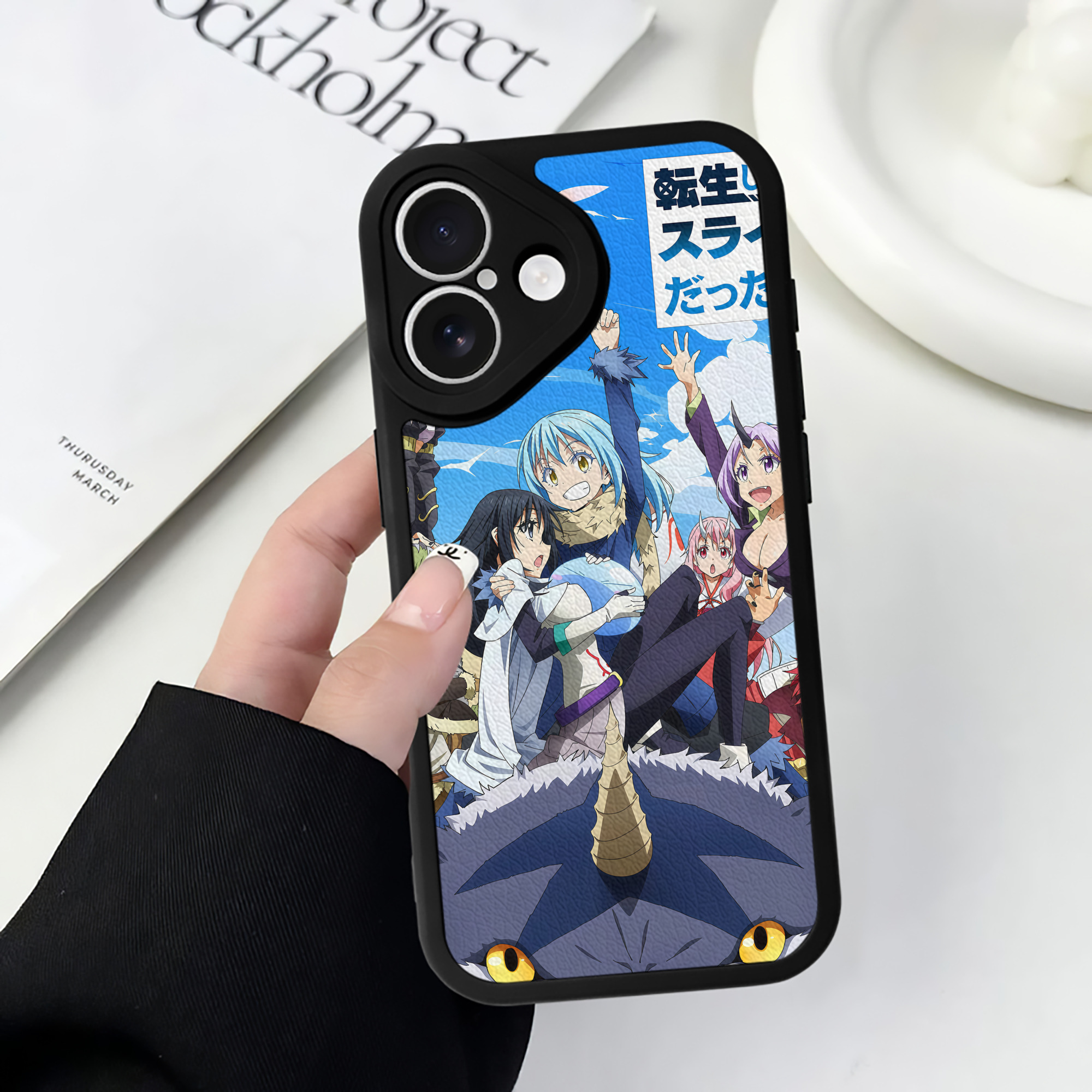 （画像用） 転スラ Regarding Reincarnated to Slime 【iPhone 16シリーズ対応】シリコンスマホケース（レザー調） 材質：シリコン